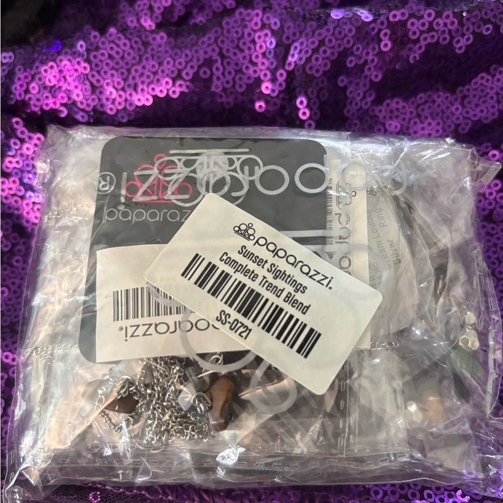 Paparazzi Bar Necklace with Multicolor Stone Chips Earrings, Ring and Bracelet - Picture 6 of 6